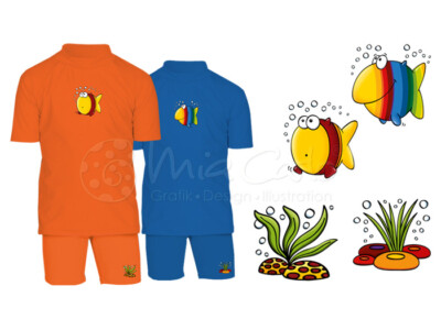 Illustrationen für T-Shirts | Mia Carlo Gestaltung eines TShirts für Kinder mit UV Schutz | Illustration: Mia Carlo